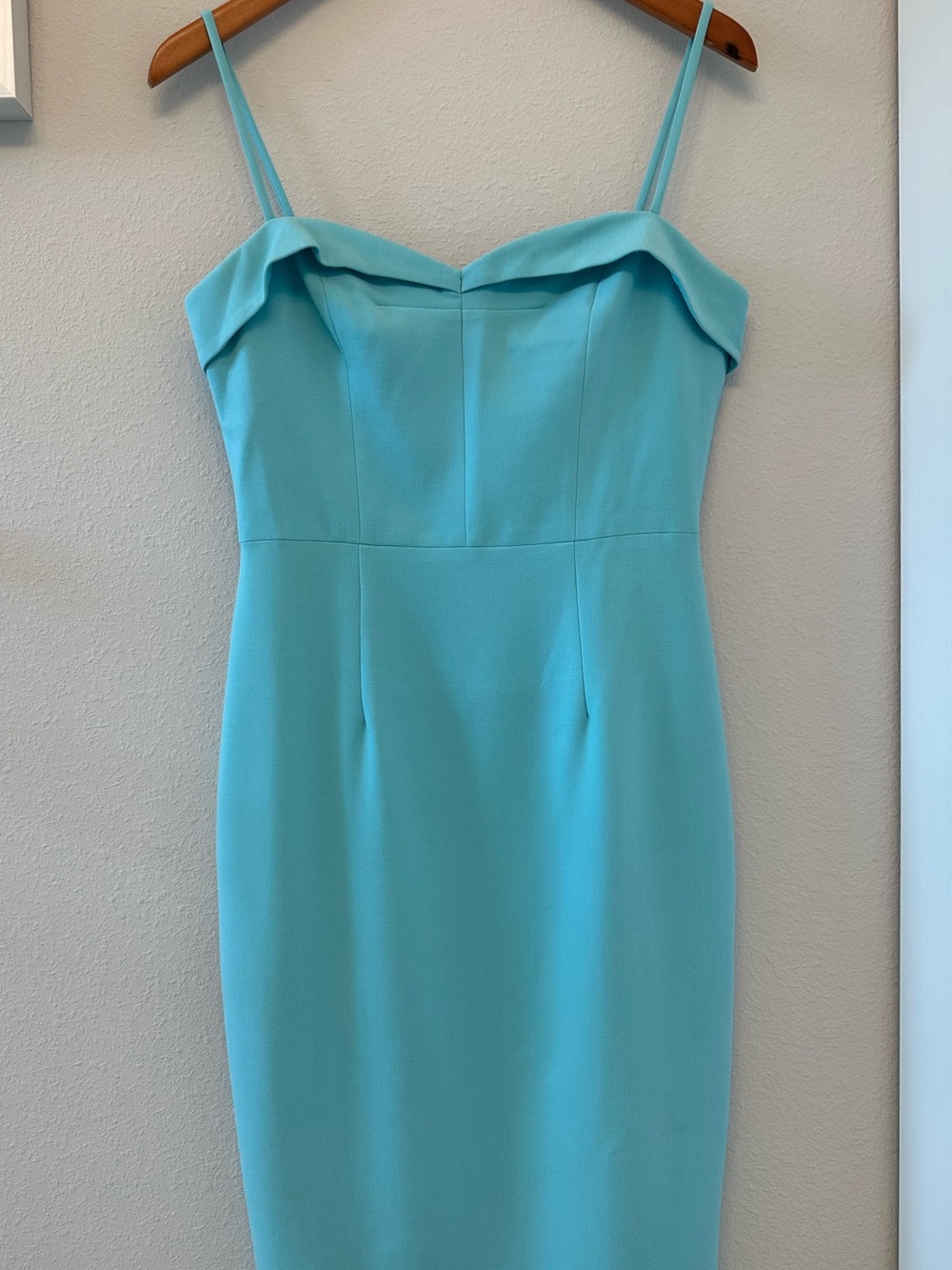 Black Halo Aqua Spaghetti-Strap Midi Dress